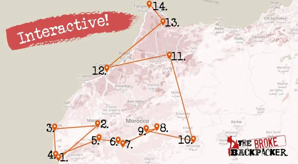 Itinerário de um mês para mochilar no Marrocos