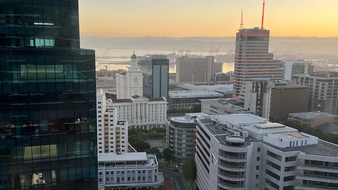 skyline i Cape Town under solnedgang