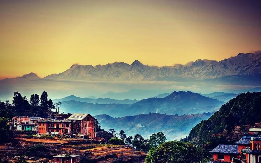 Vista do Himalaia de Bandipur - lindo lugar para visitar no Nepal