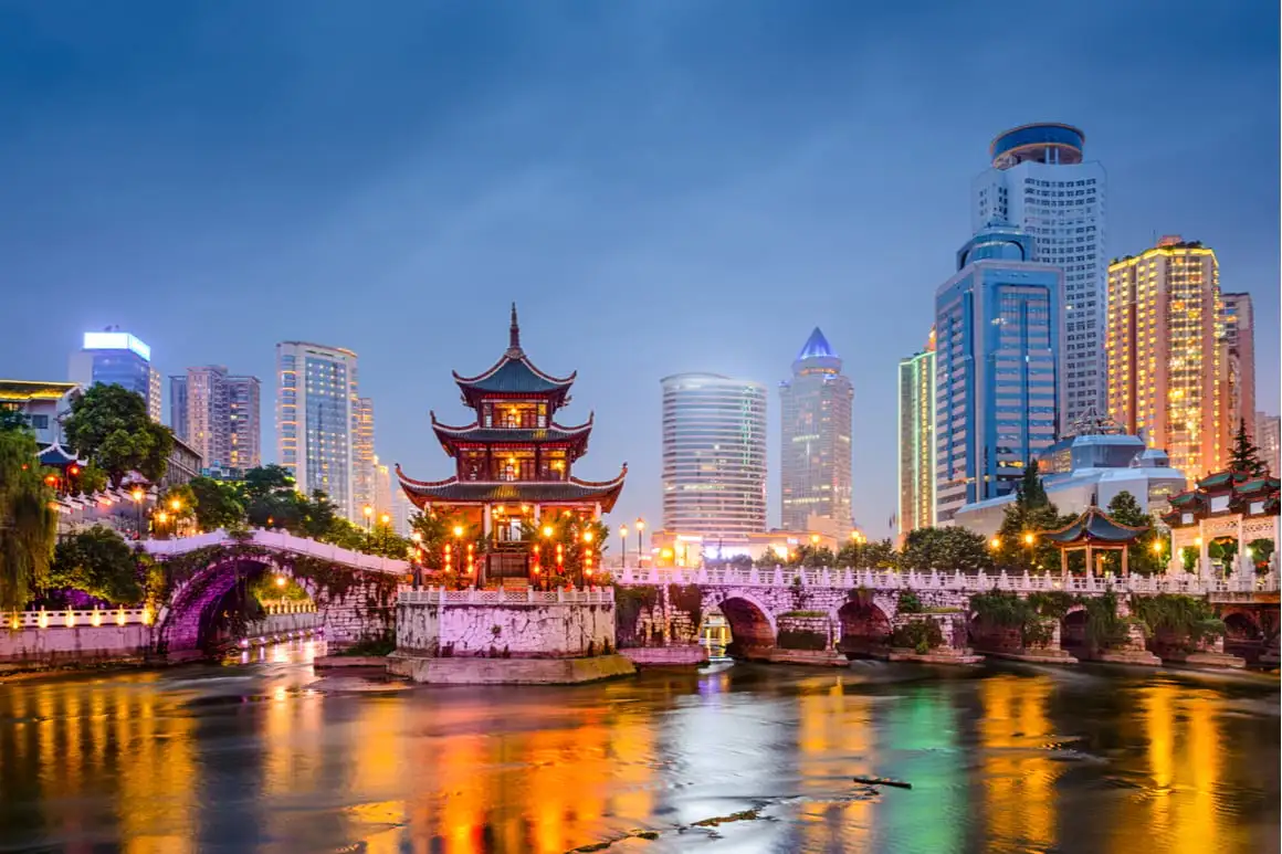 Horizon de la Chine au pavillon Jiaxiu