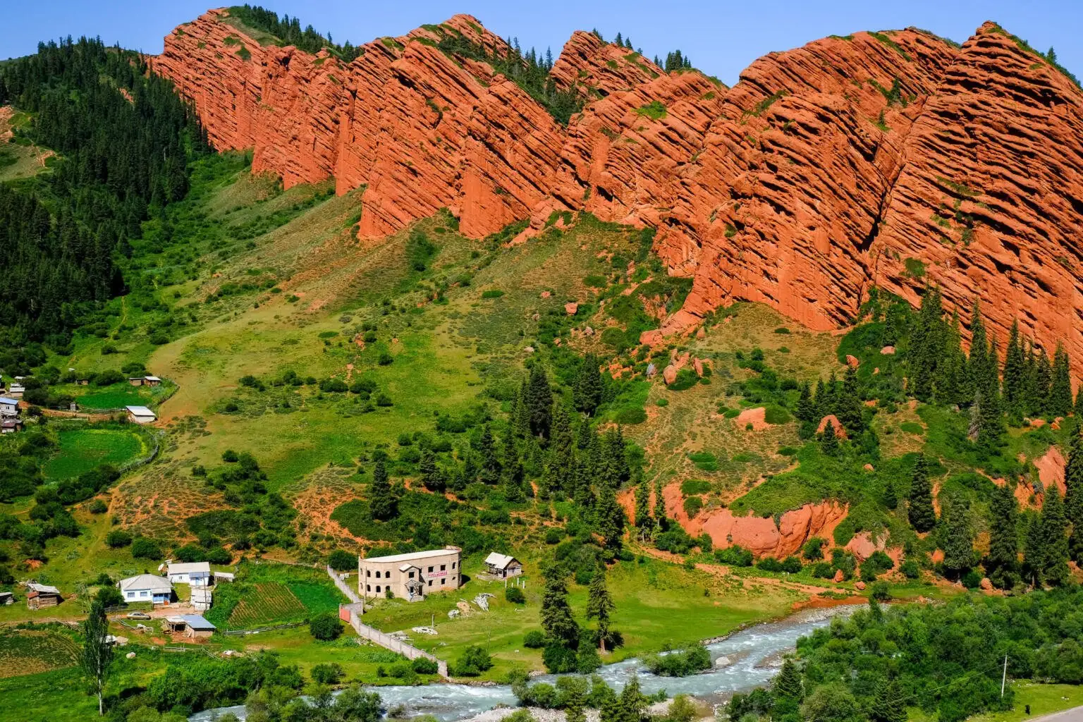 vieraile Kirgisiassa parhaassa paikassa Jeti Oguz