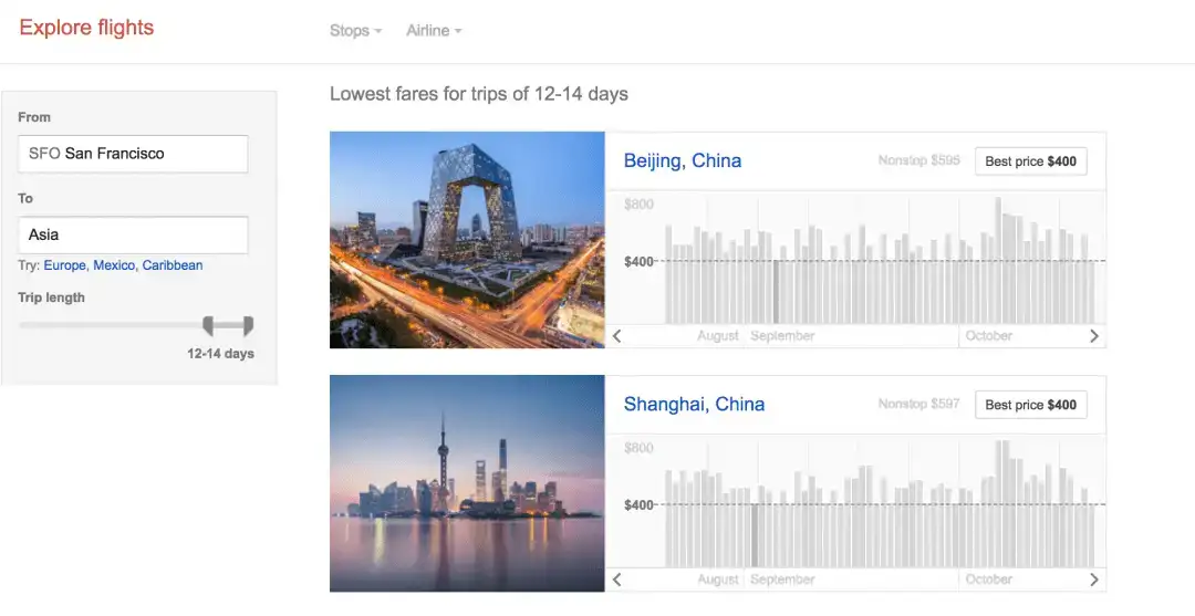 olcsó repülőjegyet találni a google explore járatokkal