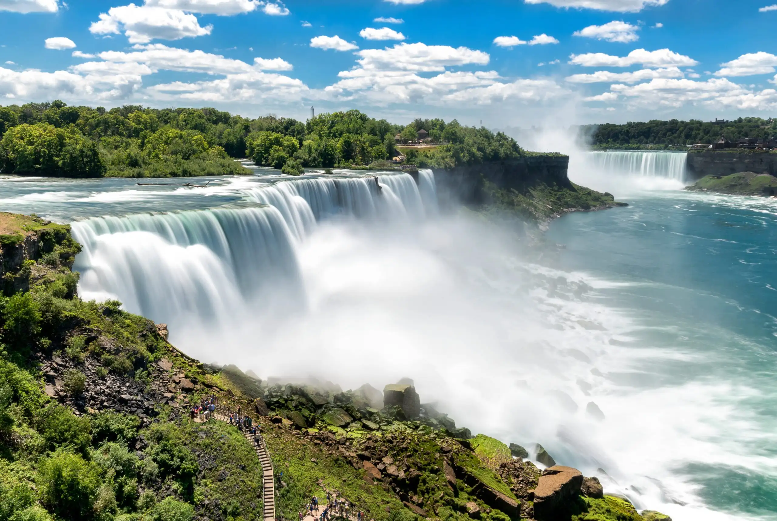 l'une des plus belles cascades du monde, à la frontière entre les États-Unis et le Canada, les chutes du Niagara