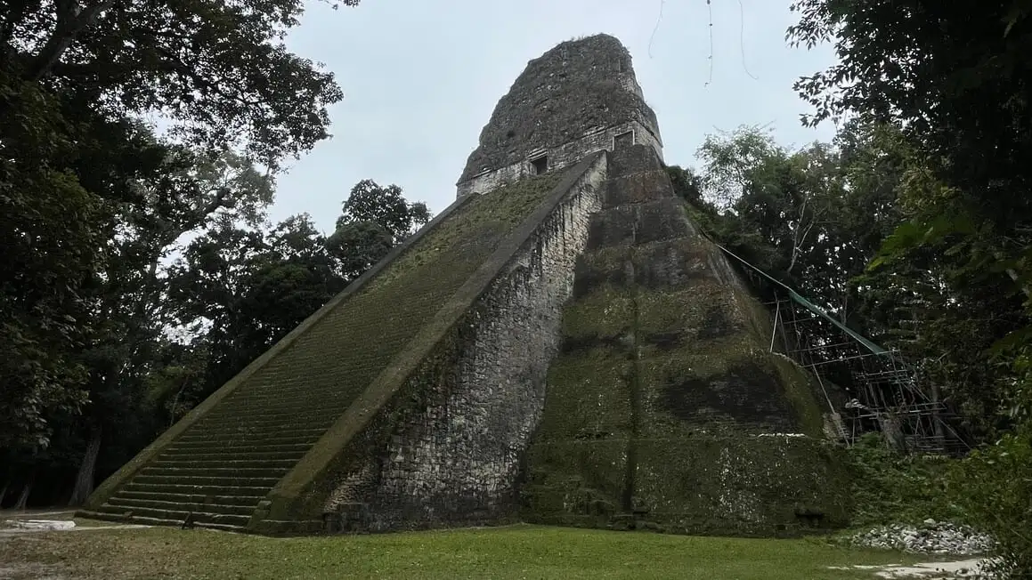 Tikal Ruins sa pamamagitan ng mga puno