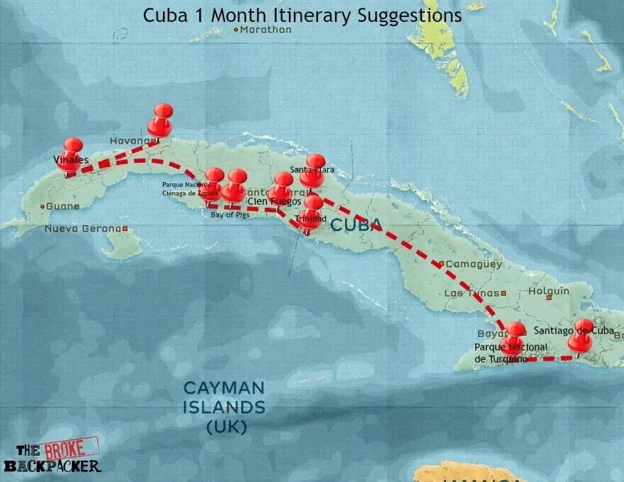 Cuba itinéraire 1 mois
