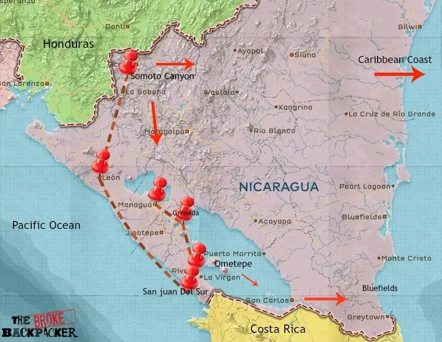 Itinéraire de voyage au Nicaragua