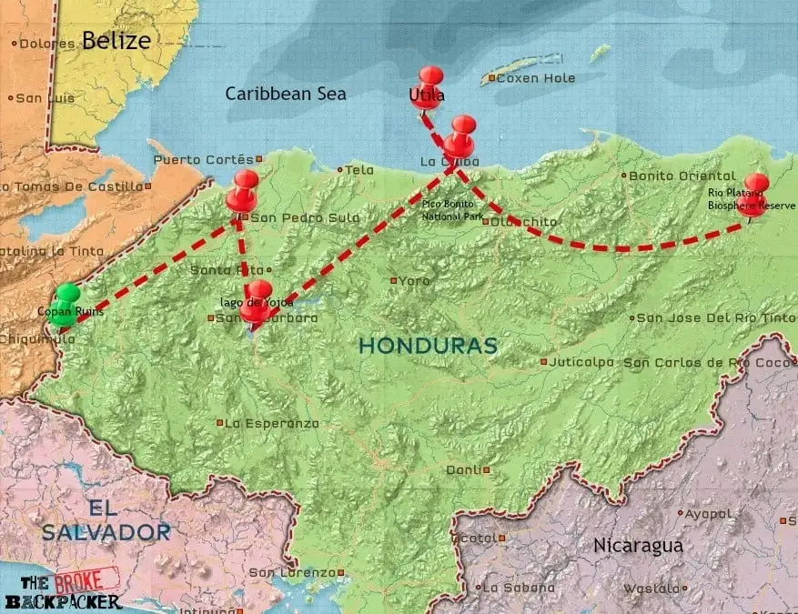 roteiro por Honduras