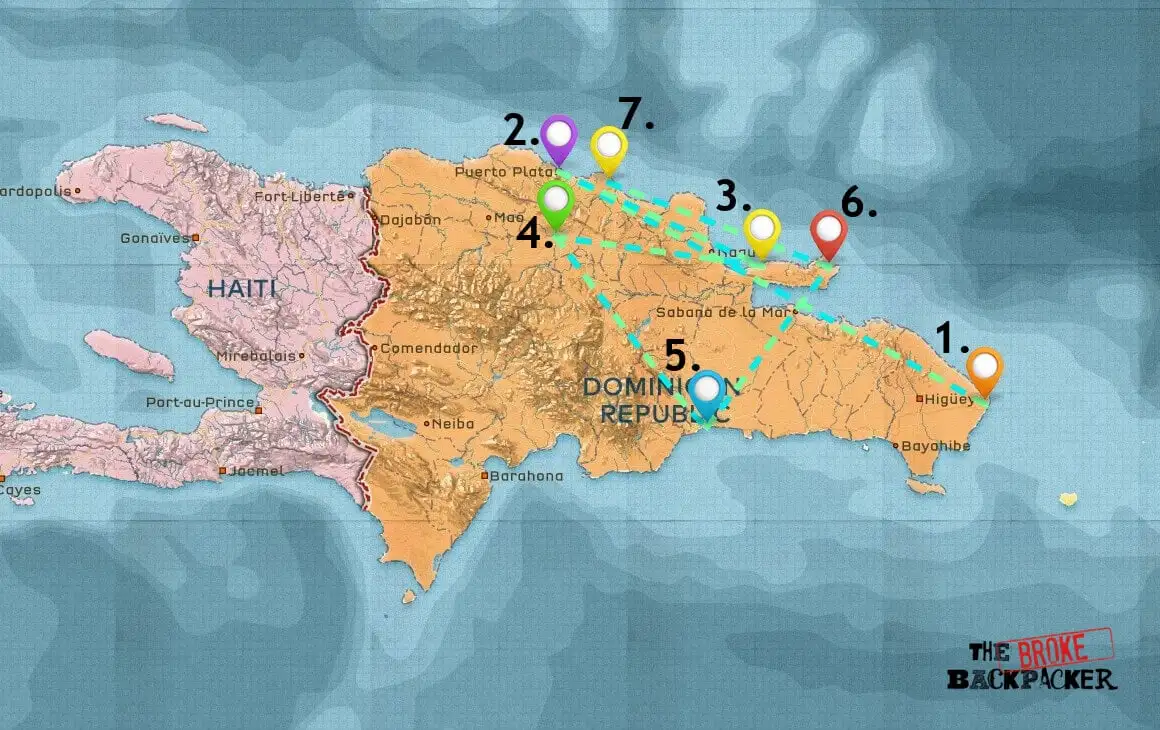 Kde sa ubytovať v Dominikánskej republike Mapa