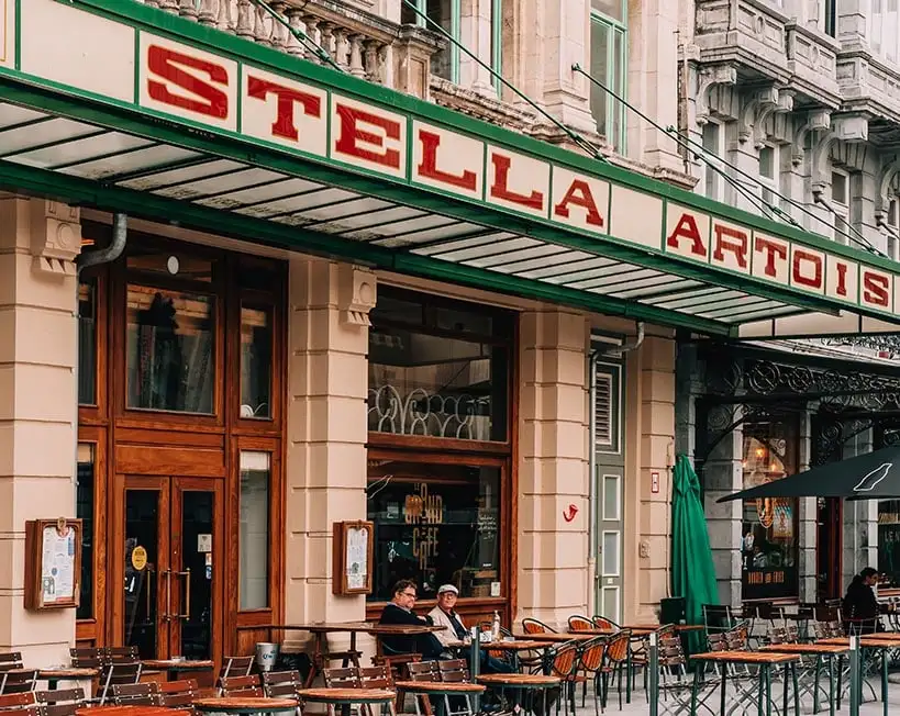 Belgialainen perunakauppa Brysselissä, Belgiassa