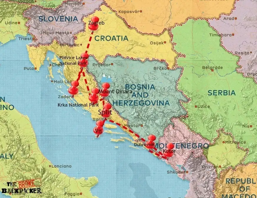 Croatie itinéraire de 14 jours