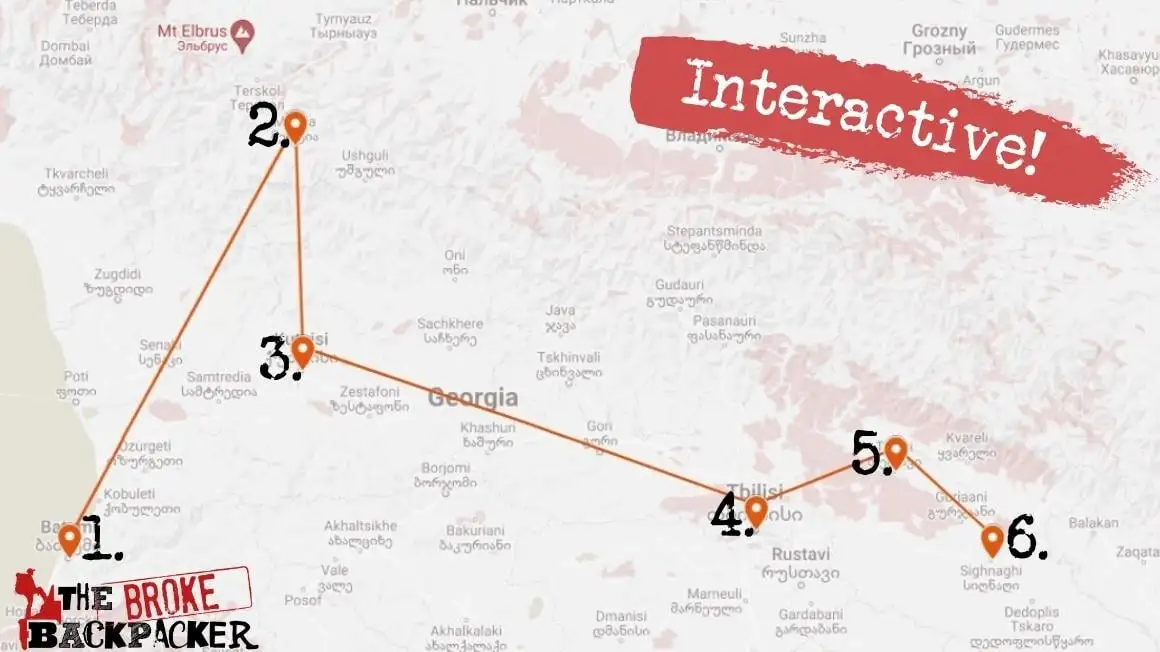 Itinerário de viagem de 15 dias para a Geórgia
