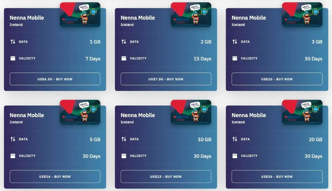 Nomad eSIM হিরো বিভাগের স্ক্রিনশট