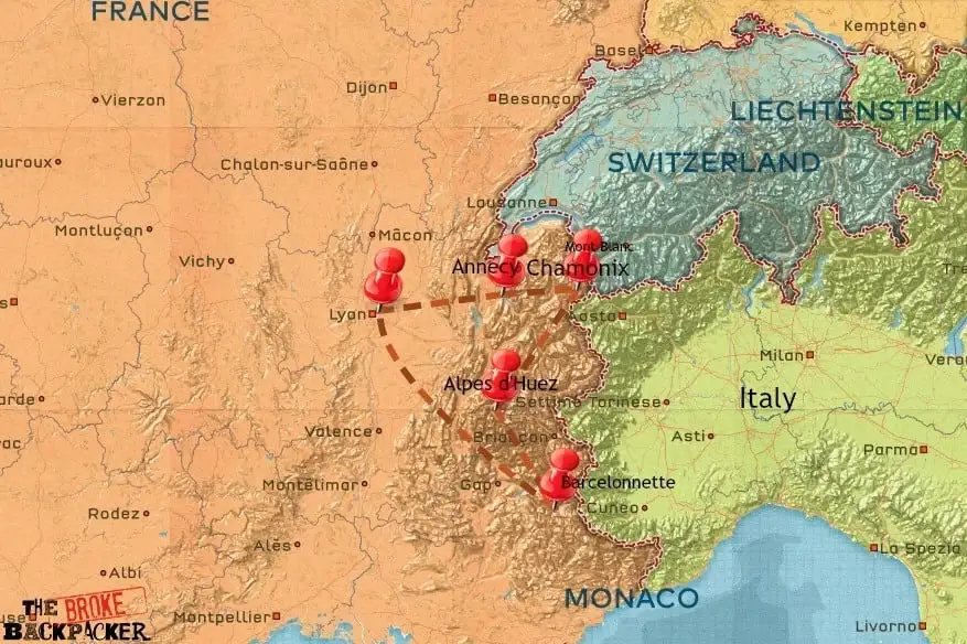 Itinéraire de randonnée en France