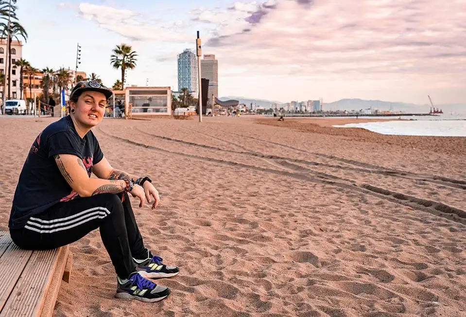 Un skateur au MACBA à Barcelone, Espagne