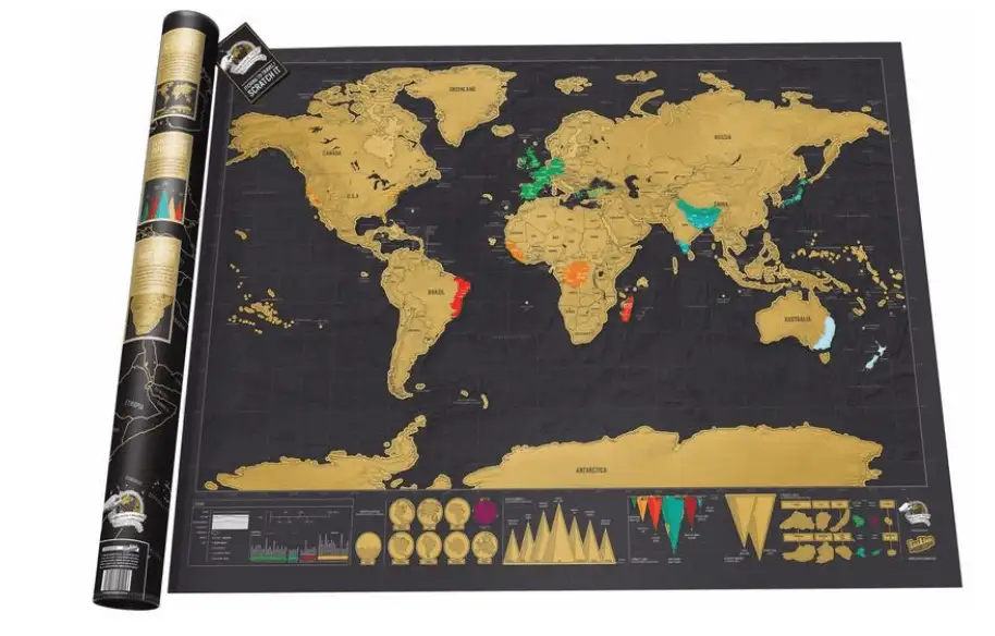 Active Roots World Scratch Map -lahjoja matkailijoille