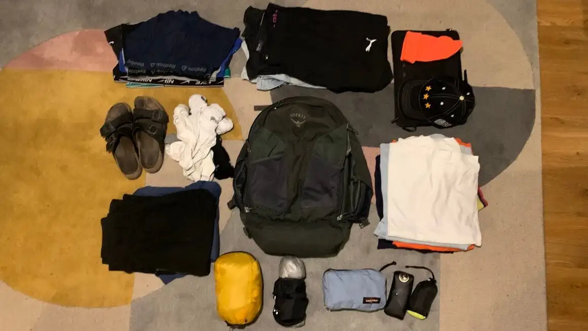 Liste de colisage des vêtements du sac à dos