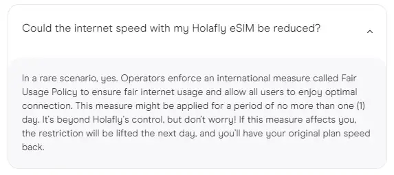 Holafly faq স্ক্রিনশট