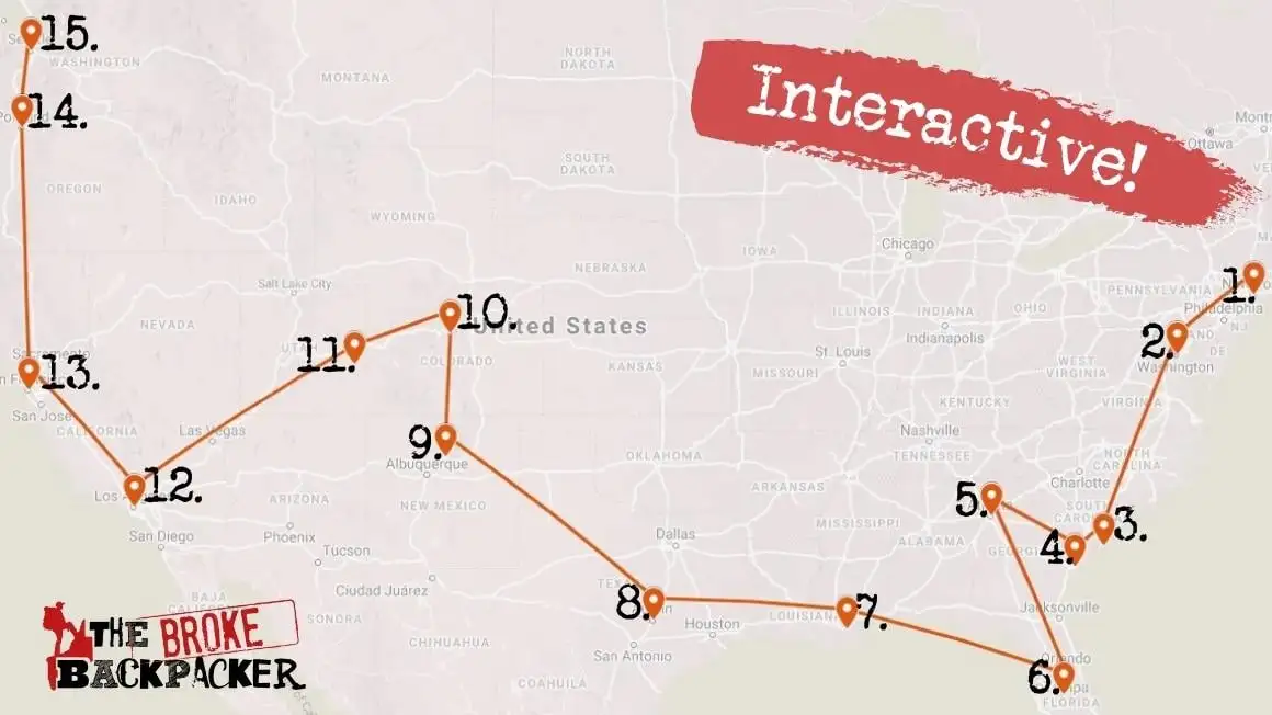 Itinéraire de randonnée de 1 mois et plus aux États-Unis