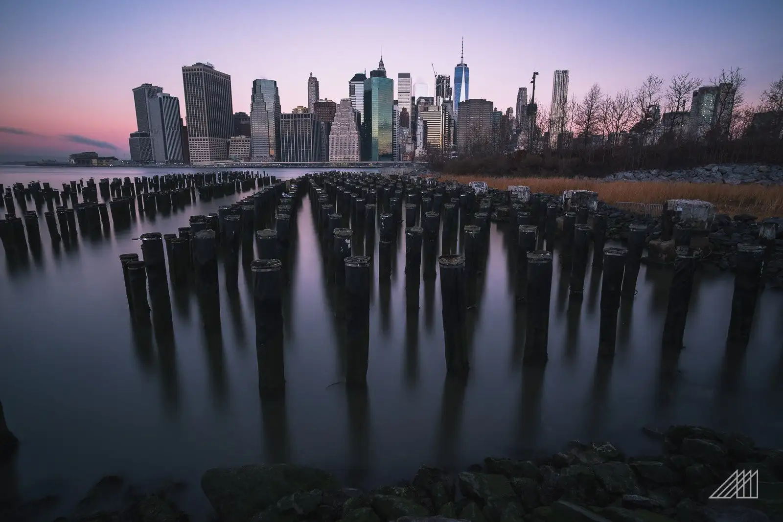 horizon de la ville de new york depuis brooklyn