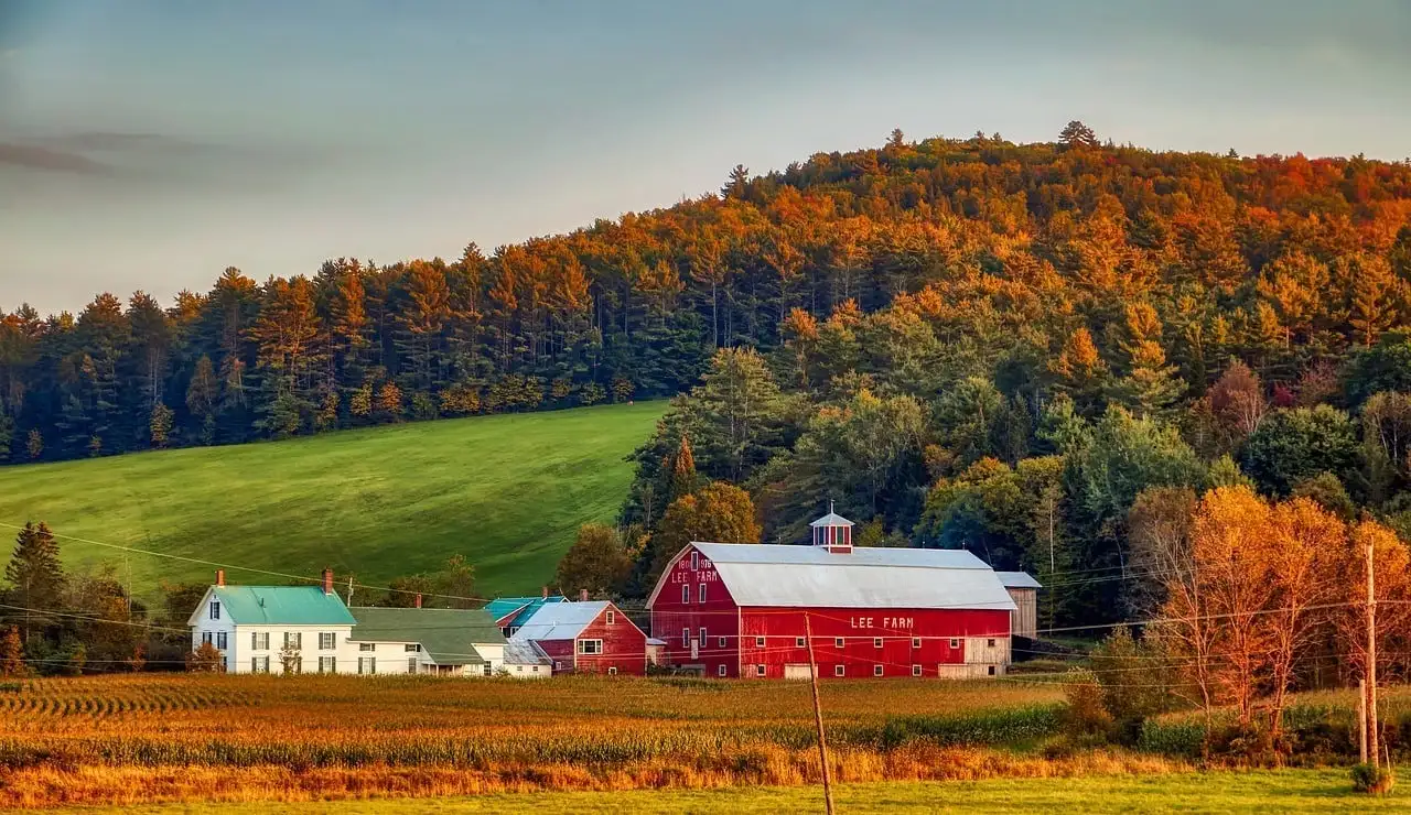 Ferme laitière New Hampshire Nouvelle Angleterre Amérique Grange
