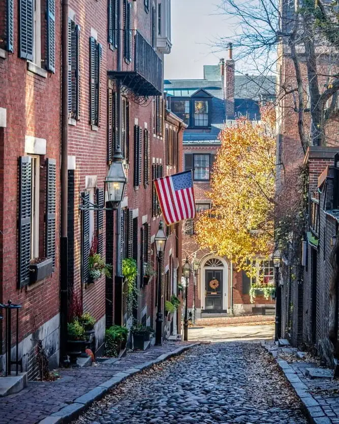 Acorn Street Boston Nouvelle Angleterre