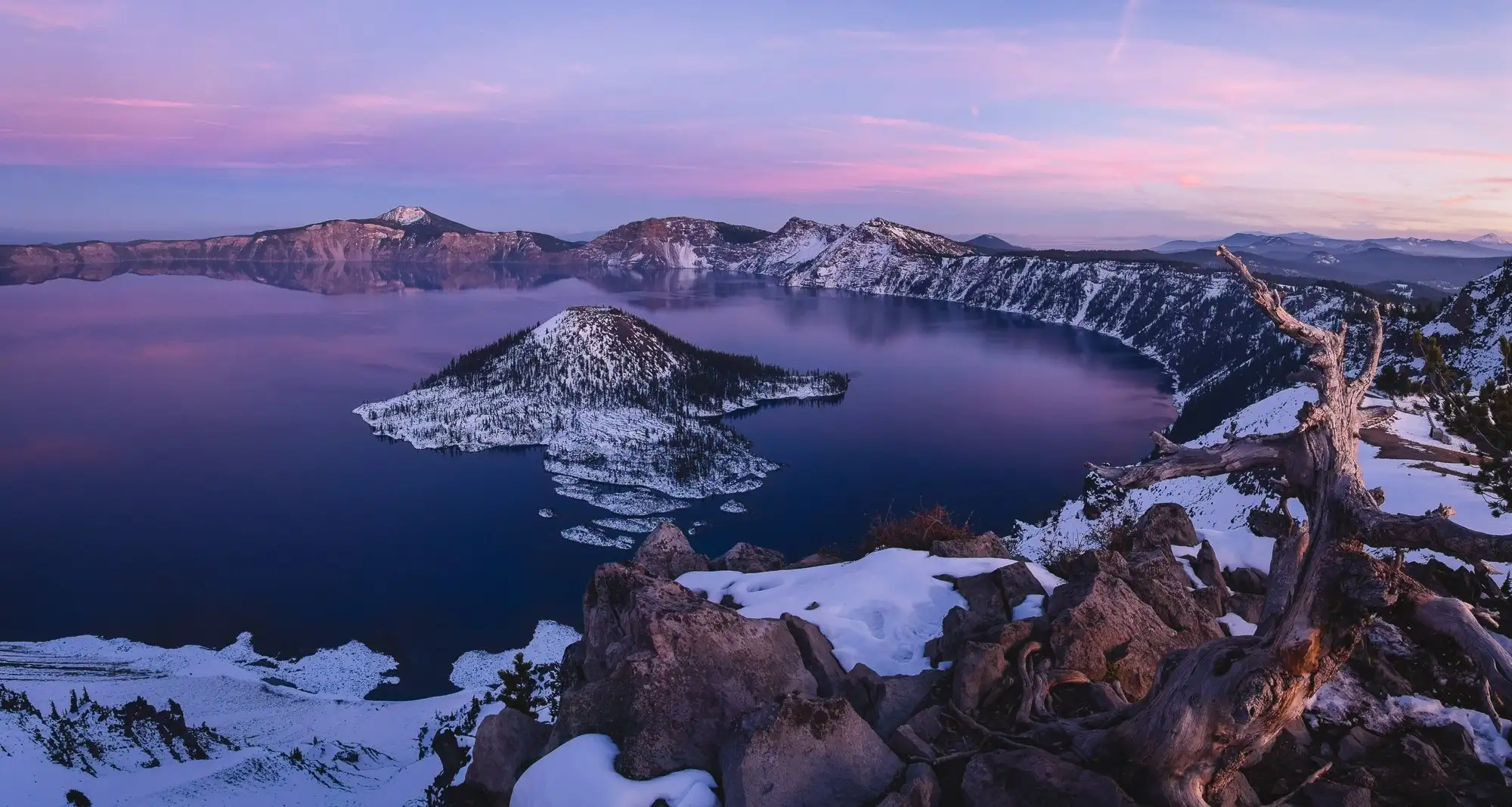 lac de cratère coucher de soleil itinérance ralph Photography