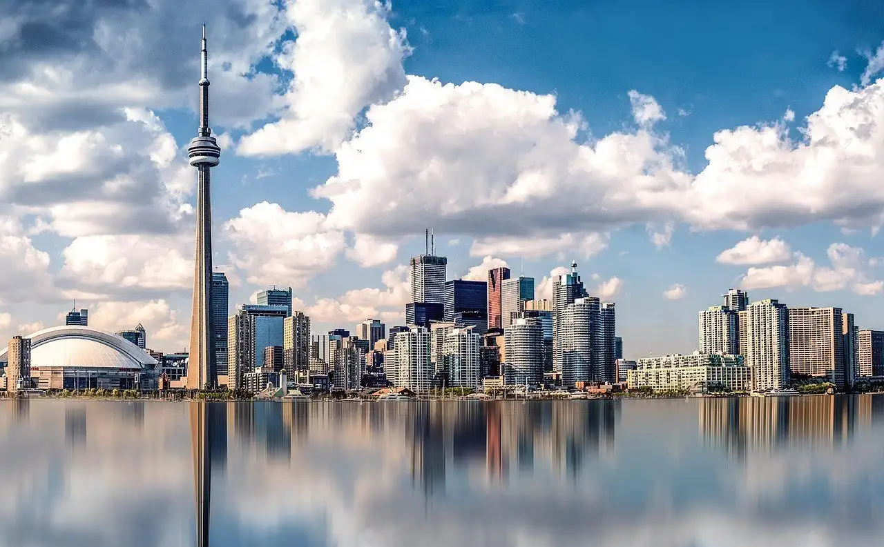 toronto, horizon, et, réflexion