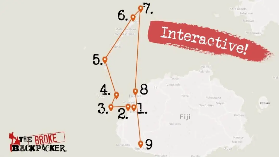 3 ugers Fiji rejseplan