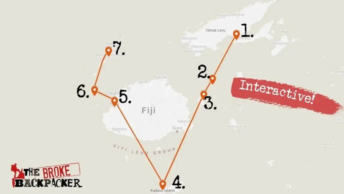 Rejseplan for 3 måneder i Fiji