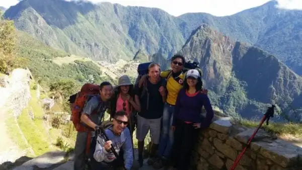 Mirante da Porta do Sol no final da caminhada pela trilha Inca
