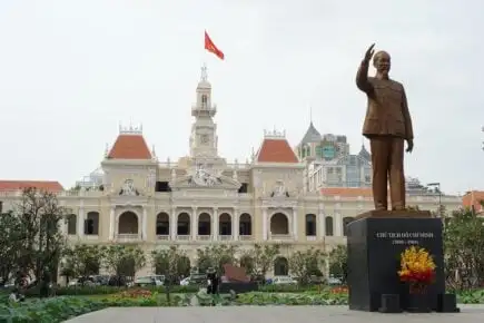 Rues animées et cercle K à Ho Chi Minh, Vietnam
