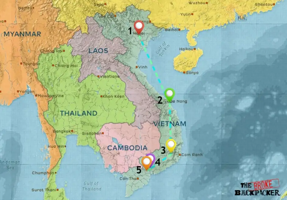 carte du vietnam