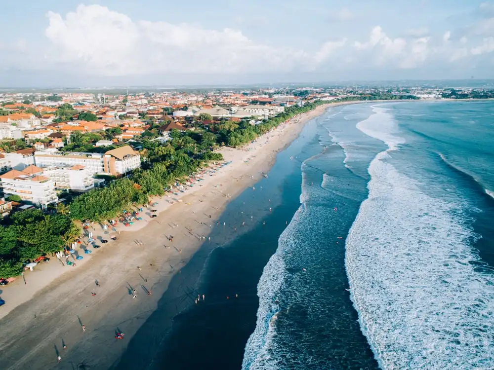 drone de plage de Kuta Bali
