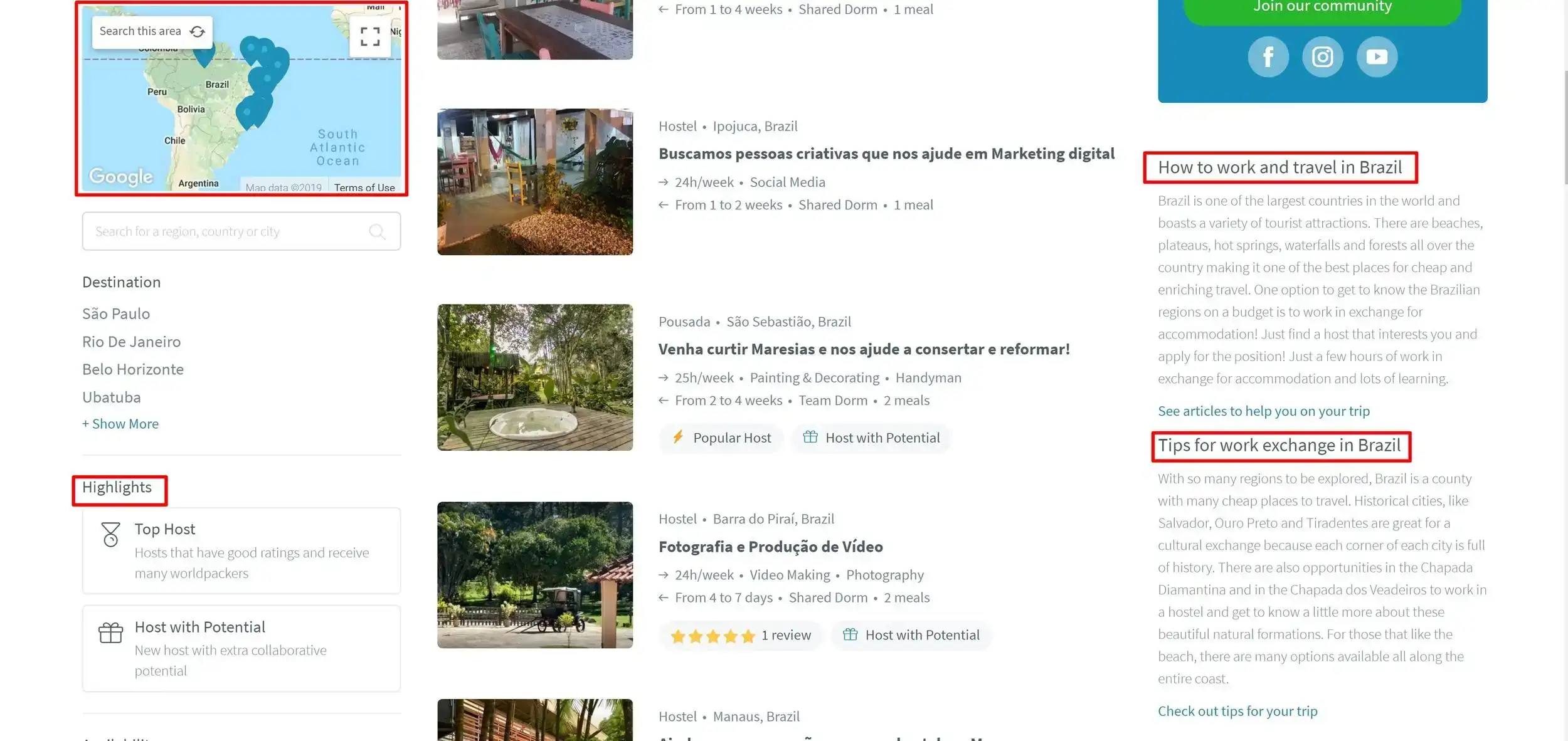encontrando um anfitrião worldpackers