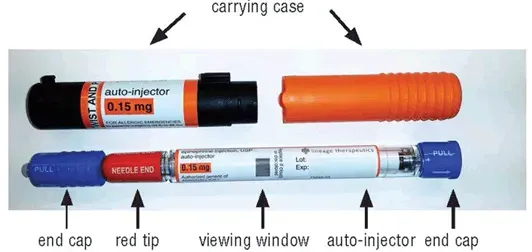 Epinephrine injection USP auto-injector 0.15mg - Illustration