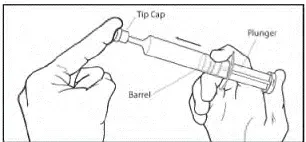 Before removing the tip cap press in the plunger to remove any resistance that may be present - Illustration
