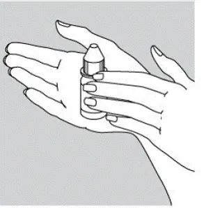 Warm the bottle of CIPRODEX by rolling the bottle between your hands - Illustration