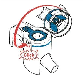 Close the Handset body. You may hear a Click. - Illustration