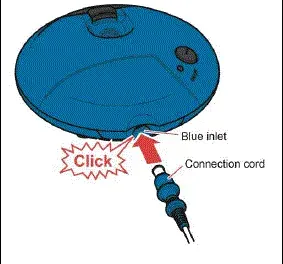 Connect the Controller to the Handset body using the Connection cord. You may hear a Click. - Illustration
