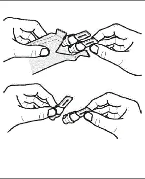 Open the foil pouch enough to remove the 2 LONHALA vials and separate them. - Illustration