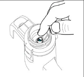 Do not touch the part of the Handset body that pierces the vial. - Illustration