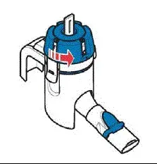 Turn the Medication cap in a counterclockwise direction as shown to remove it from the Handset body. - Illustration