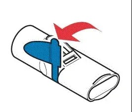 Carefully loosen the Blue valve from the slot in the Mouthpiece. - Illustration