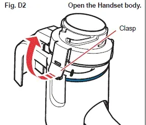 Open the Handset body. - Illustration