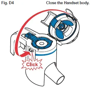 Close the Handset body. - Illustration
