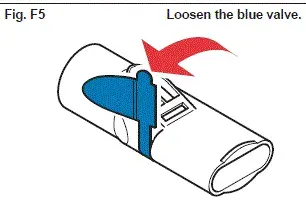 Loosen the blue valve. - Illustration