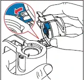 Line up the hinge part on the top of the Handset body with the hinge portion of the bottom of the Handset body. Press firmly until the parts snap together. You should hear a Click. - Illustration