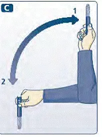 Then gently move the pen up and down ten times - Illustration