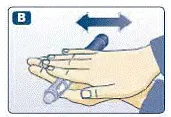 Roll the pen between your palms 10 times - Illustration
