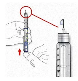 Check if insulin comes out of the needle tip - Illustration